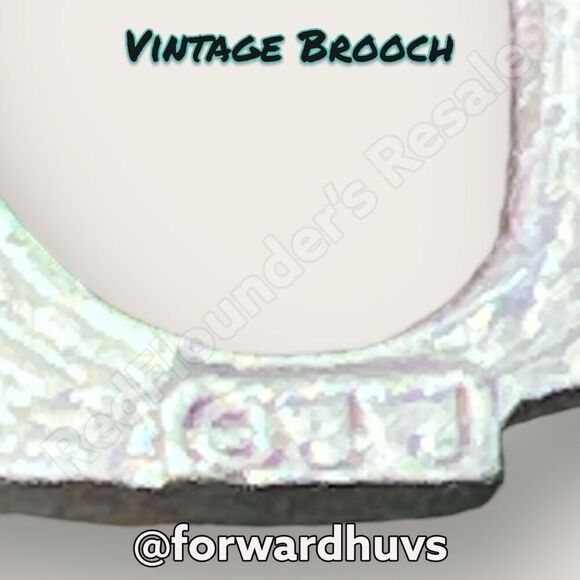 Vintage Silver Tone Metal Brooch with Rhinestone Cat Collar Marked JJ - Picture 5 of 8